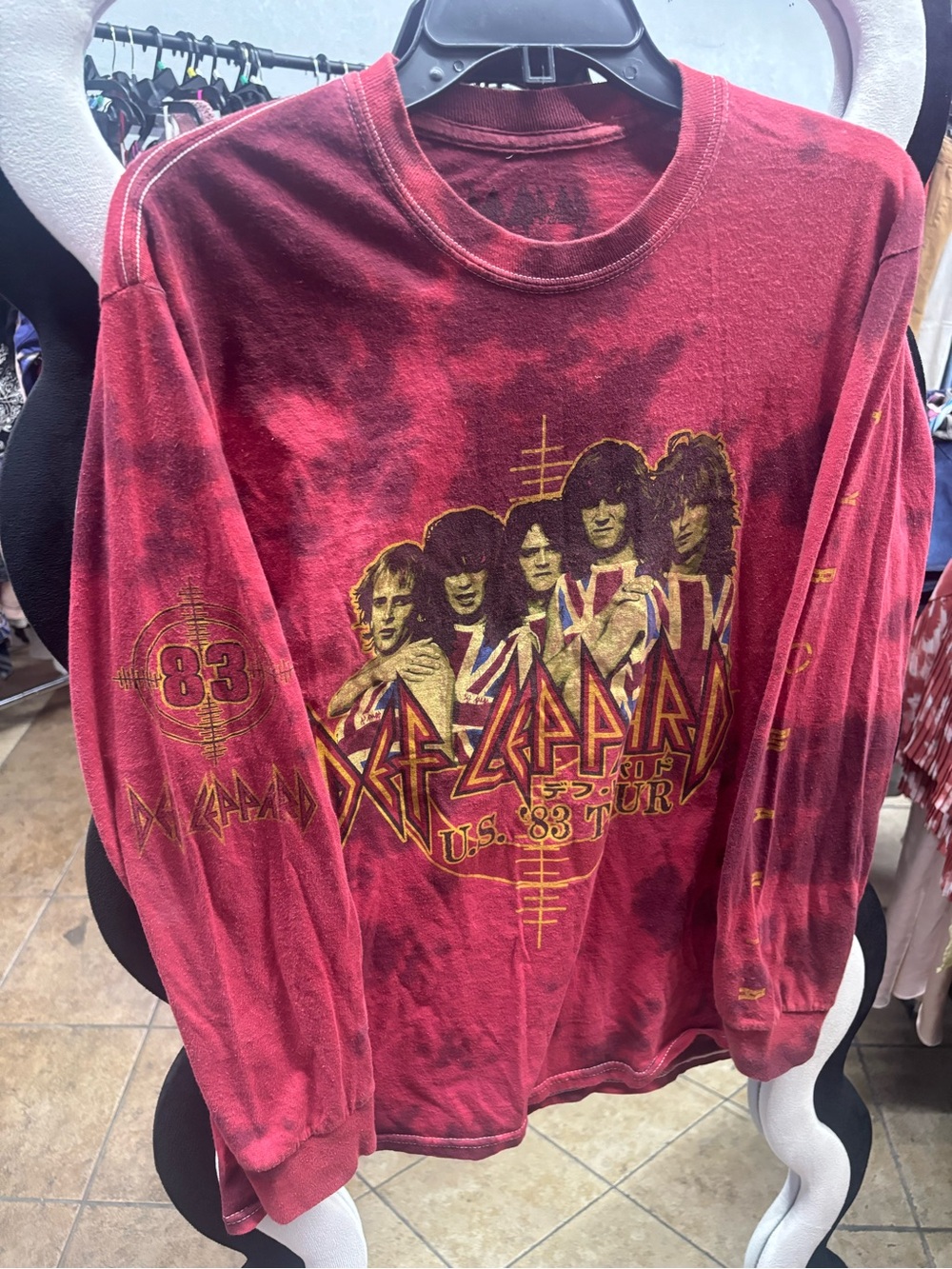 MadeWorn Faded Red Graphic Long Sleeve Tee